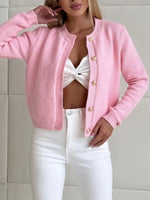 Button Up Texture Knit Cardigan