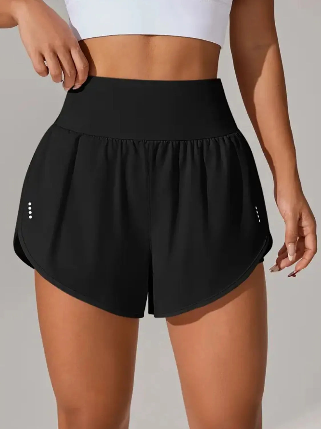 Pocketed High Waist Active Shorts - Ladyez