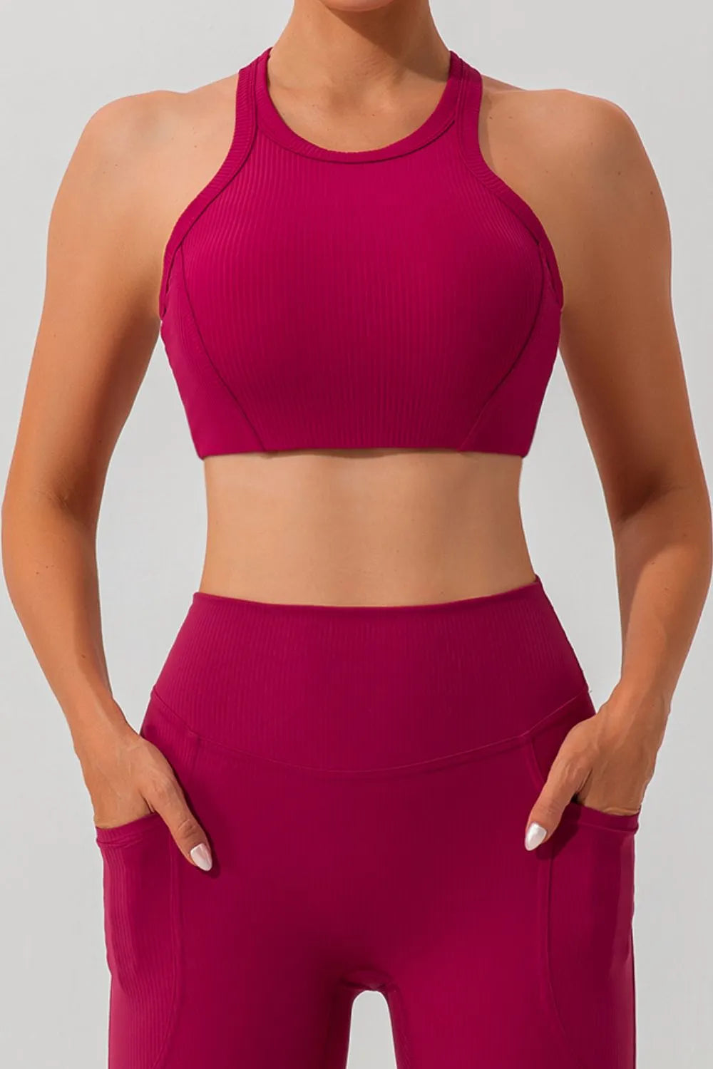 Round Neck Racerback Active Tank - Ladyez