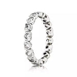 925 Sterling Silver Zircon Heart Ring