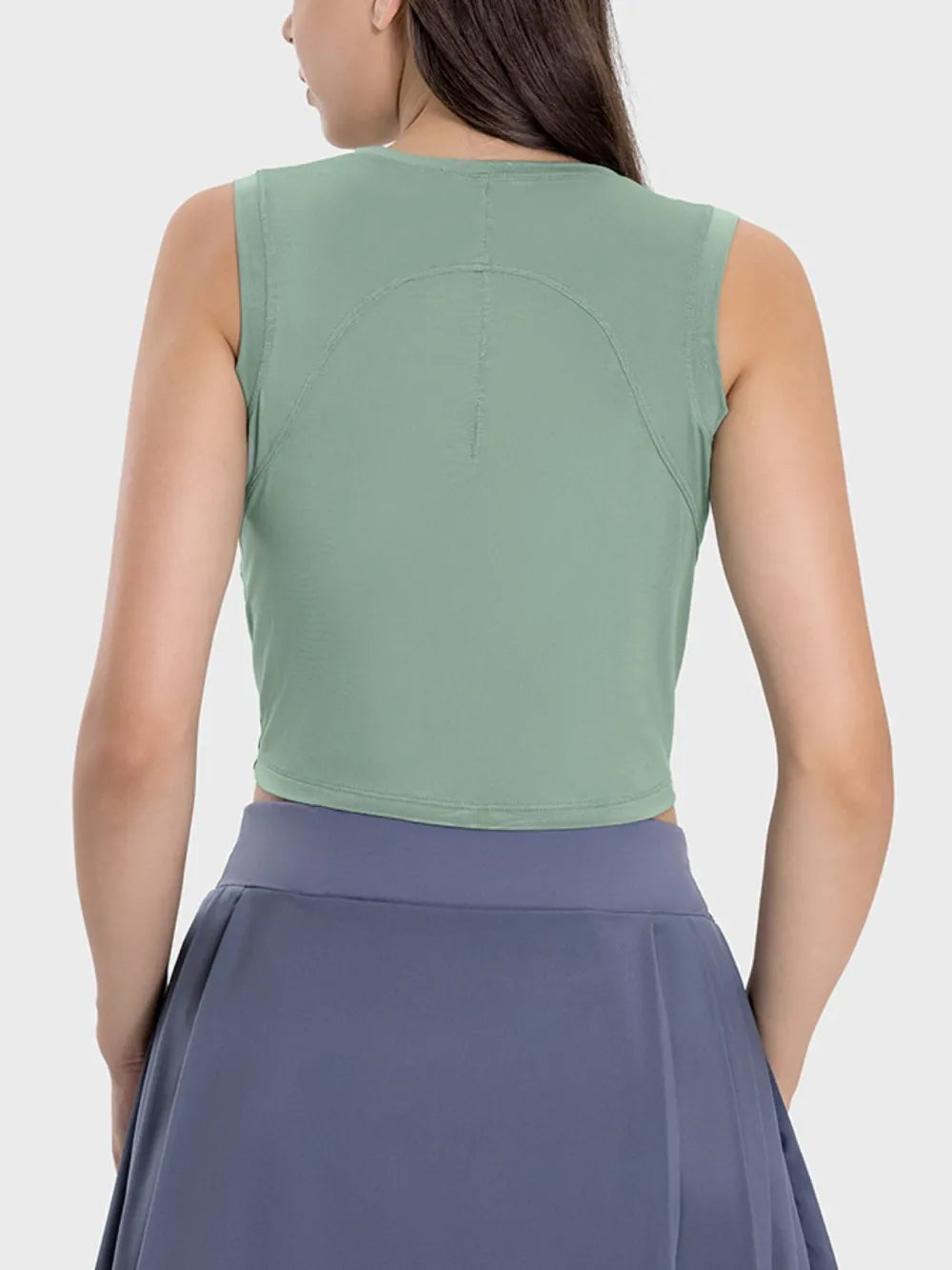 Millennia Drawstring Ruched Wide Strap Active Tank - Ladyez