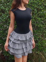 Layered Ruffle Round Neck Mini Dress