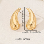 Curved Teardrop Stud Earrings