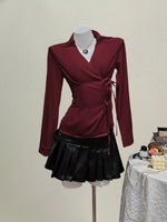 Side Tied Long Sleeve Shirt