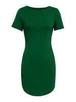 Round Neck Short Sleeve Mini Tee Dress