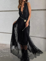 Lace Deep V-Neck Maxi Dress - Ladyez