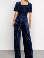 Velvet Top and Wide-Leg Pants Set