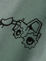 Children's Cartoon Excavator Graphic Casual T-Shirt