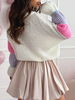 Color Block Round Neck Sweater