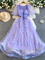 Sweetheart Neck Puff Sleeve Dress