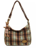 Plaid Pattern Shoulder Crossbody Bag