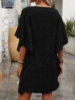Flowy Sleeve V-Neck Casual Mini Dress