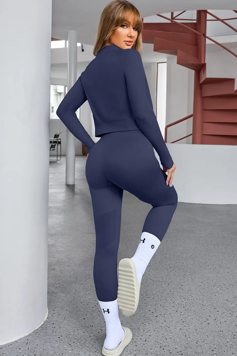 Tank Cropped Active Top and Pants Set - Ladyez