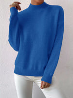 Mock Neck Dropped Shoulder Sweater