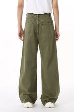 Distressed Wide Leg Jeans with Pockets