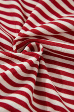 Stripe Bow Decor Cutout Drop Shoulder Top - Ladyez
