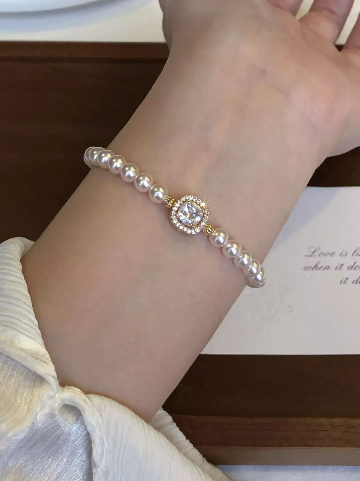 18K Gold-Plated Pearl Bracelet