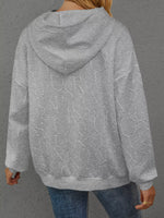 Full Size Embossed Lettering Casual Hoodie Plus Size