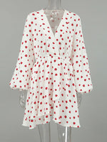 Strawberry Print Long Sleeve Mini Dress
