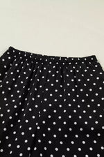 Polka Dot Print Elastic Waist Lace Hem Loose Pants