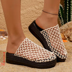 Woven Design Platform Sandals