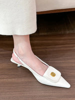 Slingback Kitten Heel Pumps - Ladyez