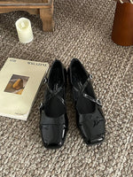 Crisscross Buckle Square Toe Mary Jane Loafers