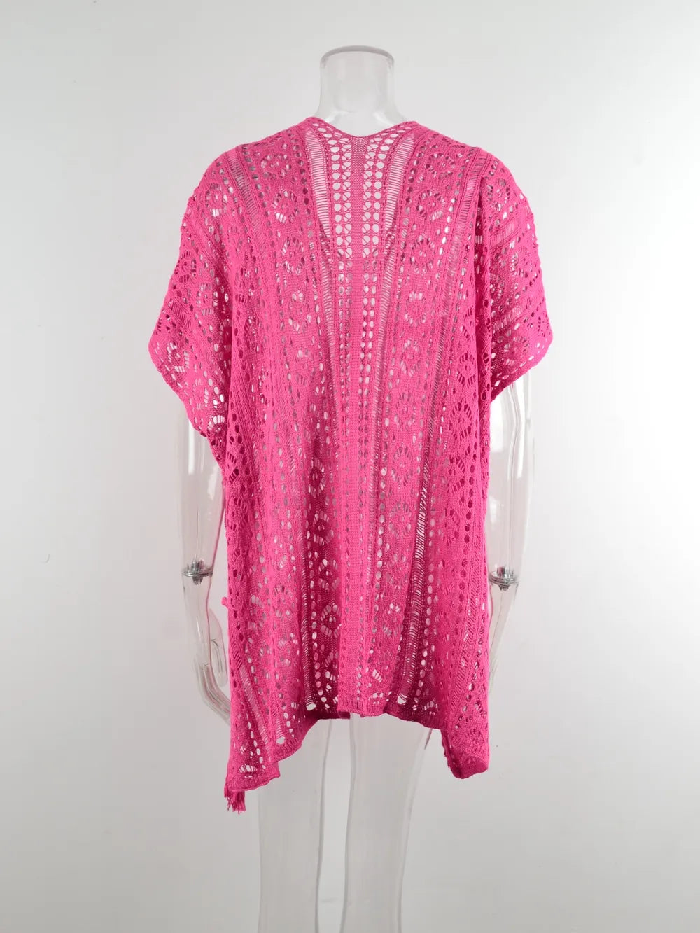 Angel Wings Cutout V-Neck Cover-Up with Tassel - Ladyez