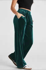 Drawstring Waist Wide Leg Active Pants