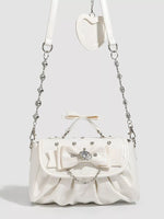 Ruched Bow Crossbody Bag