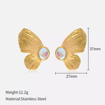 18K Gold-PlatedButterfly Wing Earrings