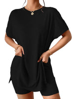 Casual Round Neck T-Shirt and Shorts Set
