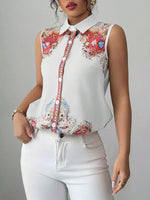 Button Up Sleeveless Shirt