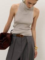 Backless Turtleneck Sweater Tank