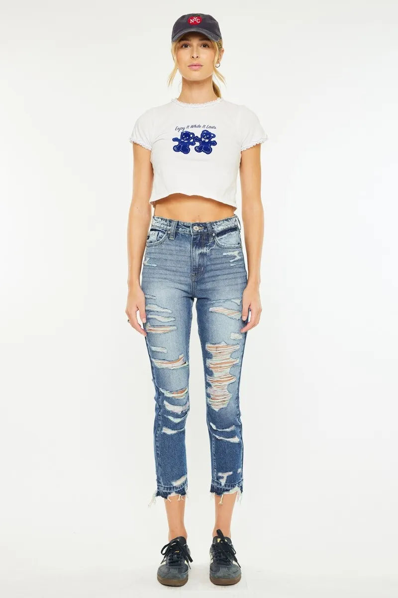 Kancan Distressed High Rise Skinny Jeans - Ladyez