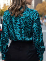 Leopard Button Up Long Sleeve Shirt