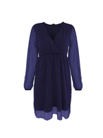 Sparkling Surplice Balloon Sleeve Mini Dress - Ladyez