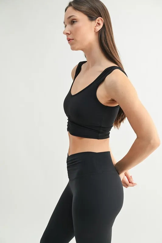MONO B Ruched Front Active Tank - Ladyez