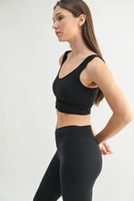 MONO B Ruched Front Active Tank - Ladyez
