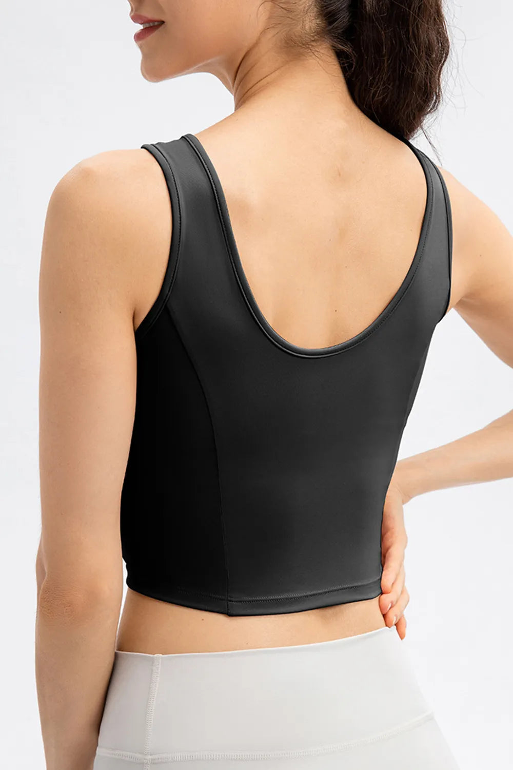 Round Neck Wide Strap Active Tank - Ladyez