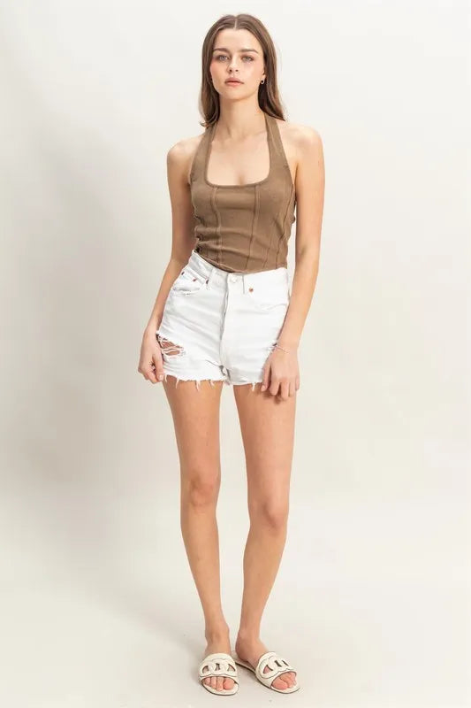 HYFVE Mineral Wash Halter Neck Everyday Top