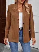 Lapel Collar Single-Button Blazer