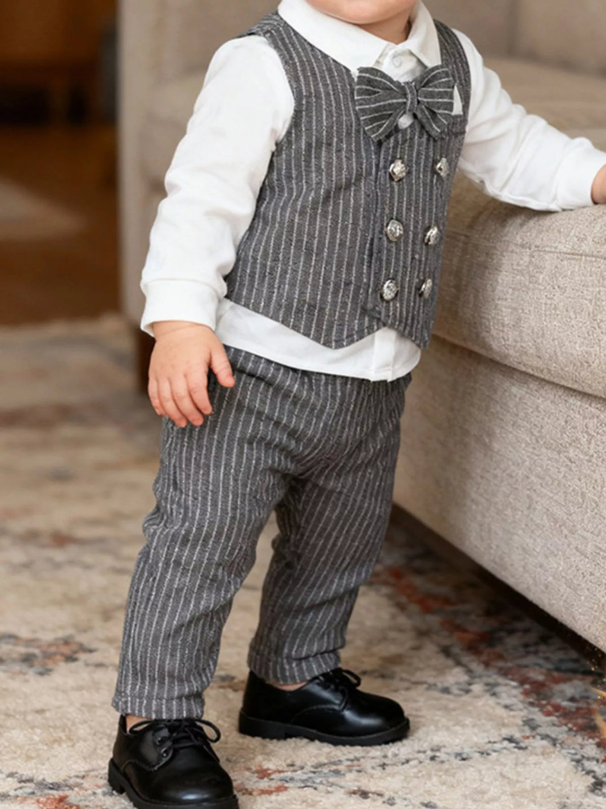 Children's Striped Vest and Pants Suit Set