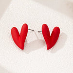 4 Pair Heart Stud Earrings