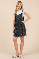 BOMBOM Floral Print Overalls with Pockets - Ladyez