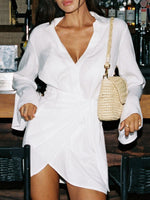 Tied Long Sleeve Cover Up Dress