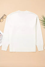 Colorful Holly Jolly Christmas Knit Loose Sweater