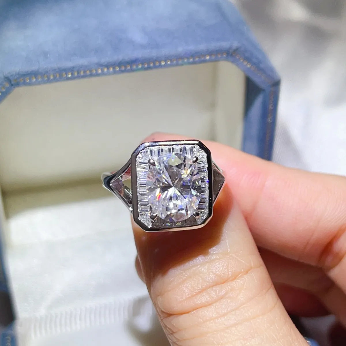 3 Carat Moissanite Engagement Square Ring - Ladyez