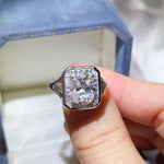 3 Carat Moissanite Engagement Square Ring - Ladyez