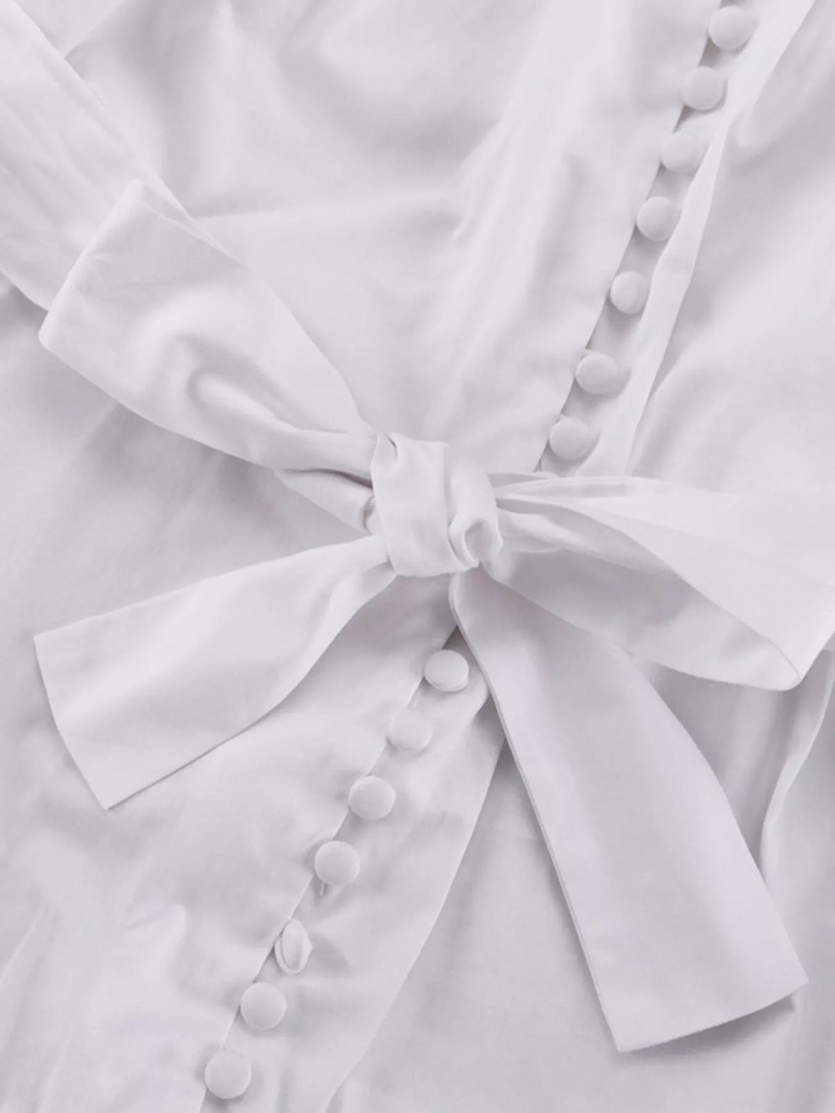 Button-Up Balloon Sleeve Mini Dress